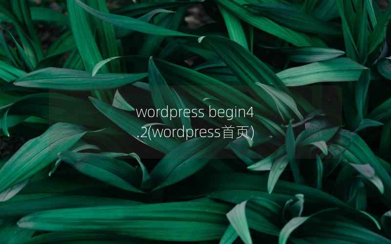 wordpress begin4.2(wordpress首页)