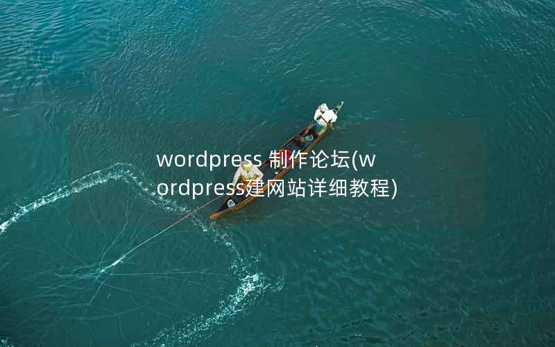 wordpress 制作论坛(wordpress建网站详细教程)