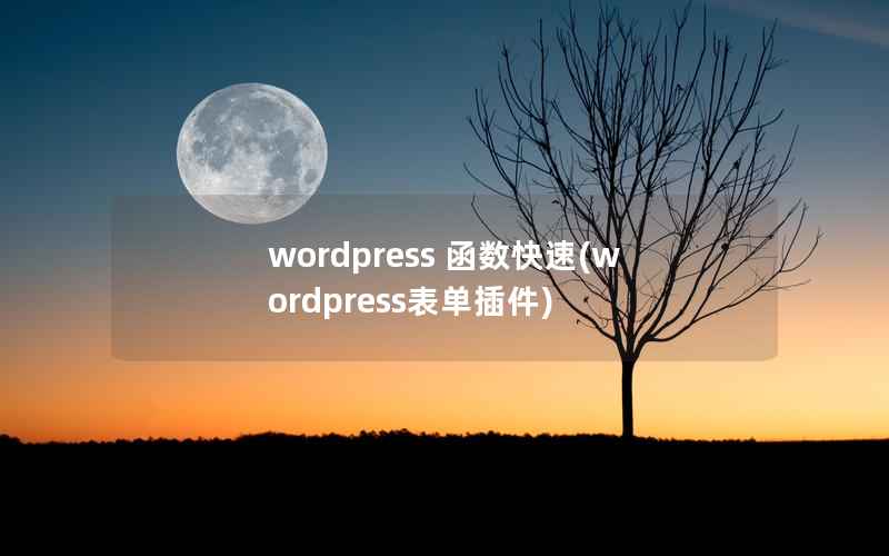 wordpress 函数快速(wordpress表单插件)