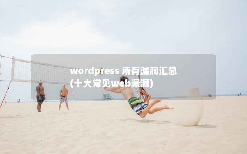 wordpress 所有漏洞汇总(十大常见web漏洞)