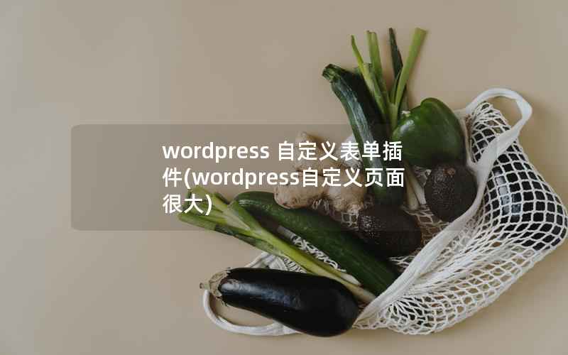 wordpress 自定义表单插件(wordpress自定义页面很大)