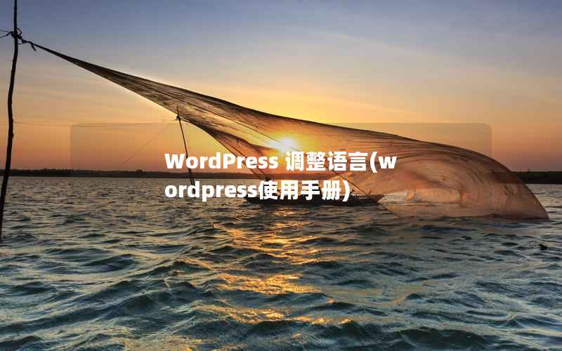 WordPress 调整语言(wordpress使用手册)