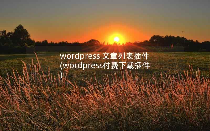 wordpress 文章列表插件(wordpress付费下载插件)