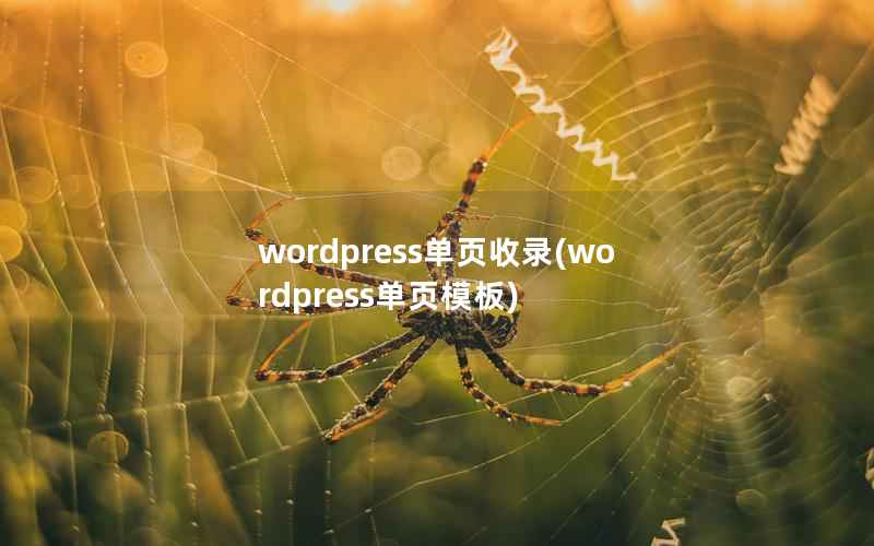 wordpress单页收录(wordpress单页模板)