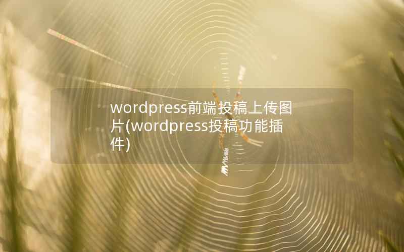 wordpress前端投稿上传图片(wordpress投稿功能插件)