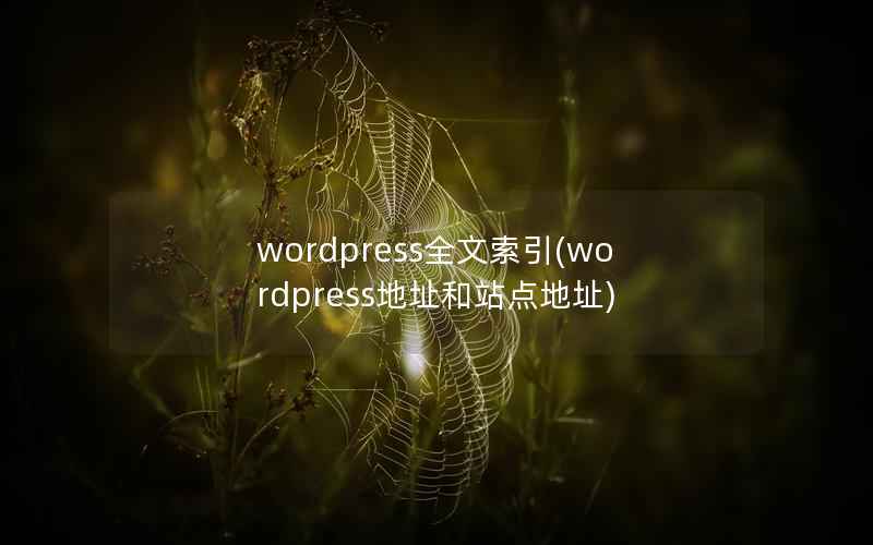 wordpress全文索引(wordpress地址和站点地址)