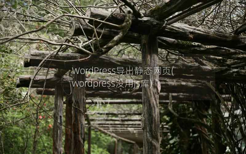 WordPress导出静态网页(wordpress没用js库)