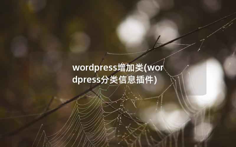 wordpress增加类(wordpress分类信息插件)