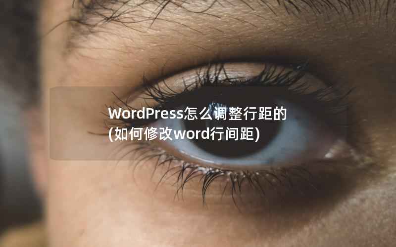 WordPress怎么调整行距的(如何修改word行间距)