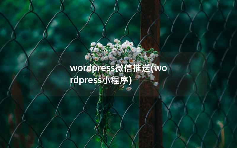 wordpress微信推送(wordpress小程序)