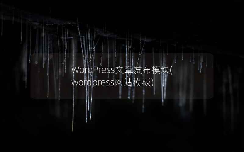 WordPress文章发布模块(wordpress网站模板)