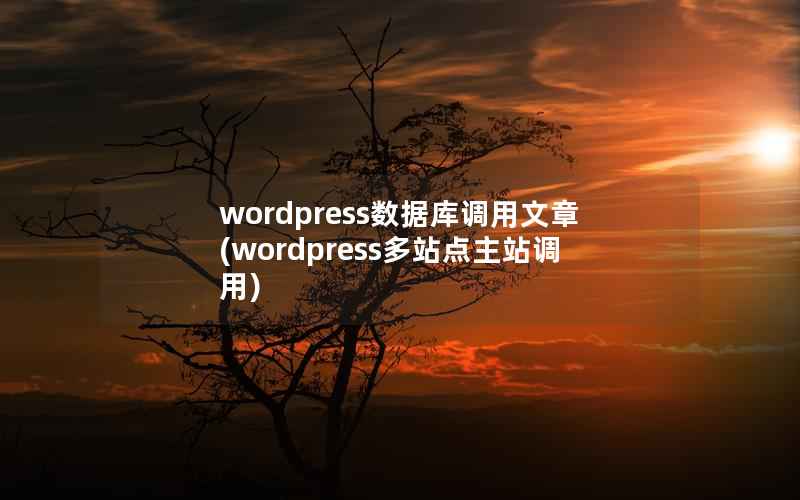 wordpress数据库调用文章(wordpress多站点主站调用)