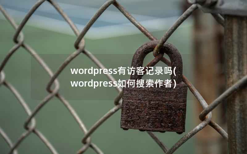 wordpress有访客记录吗(wordpress如何搜索作者)