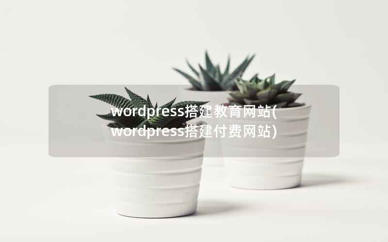 wordpress搭建教育网站(wordpress搭建付费网站)