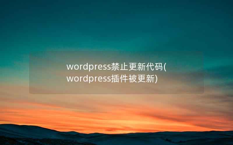 wordpress禁止更新代码(wordpress插件被更新)