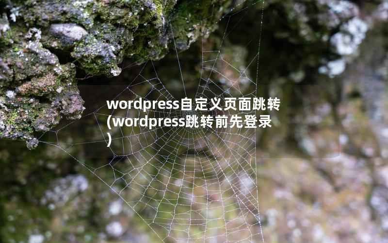 wordpress自定义页面跳转(wordpress跳转前先登录)