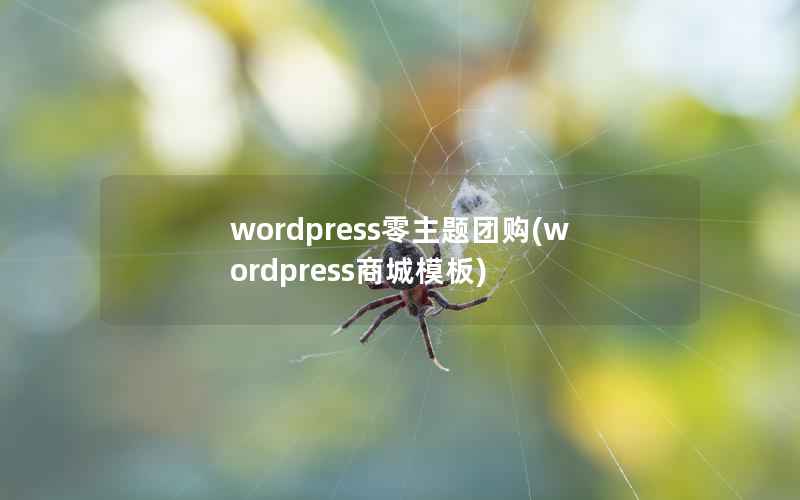 wordpress零主题团购(wordpress商城模板)