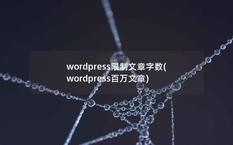 wordpress限制文章字数(wordpress百万文章)