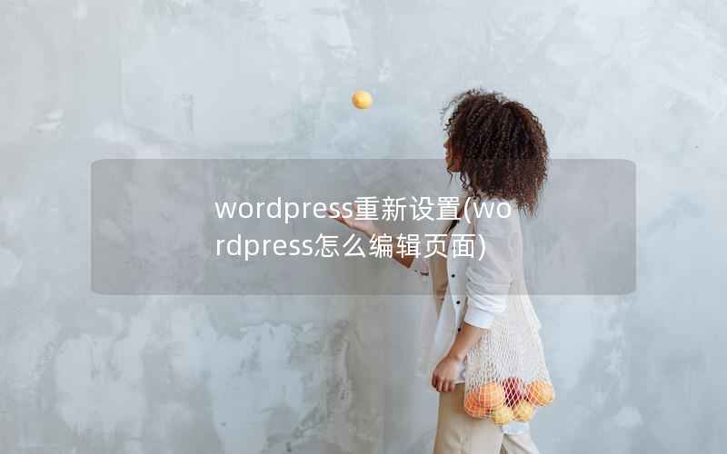 wordpress重新设置(wordpress怎么编辑页面)