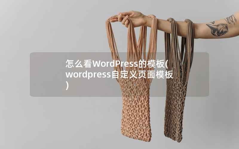 怎么看WordPress的模板(wordpress自定义页面模板)