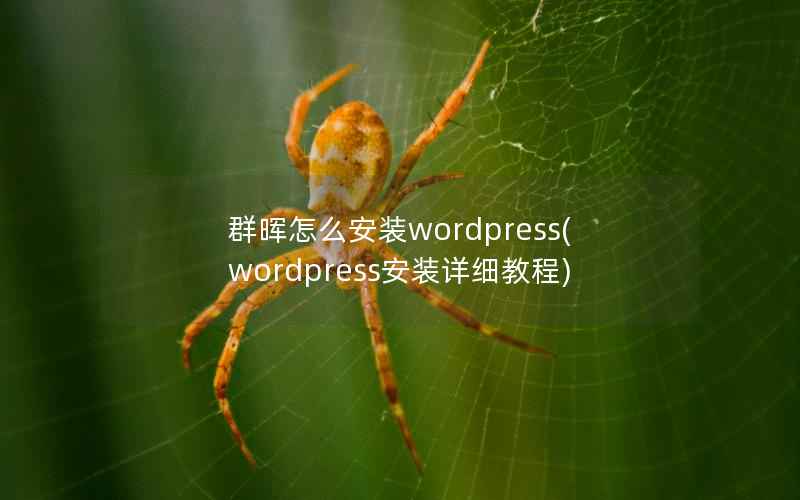 群晖怎么安装wordpress(wordpress安装详细教程)