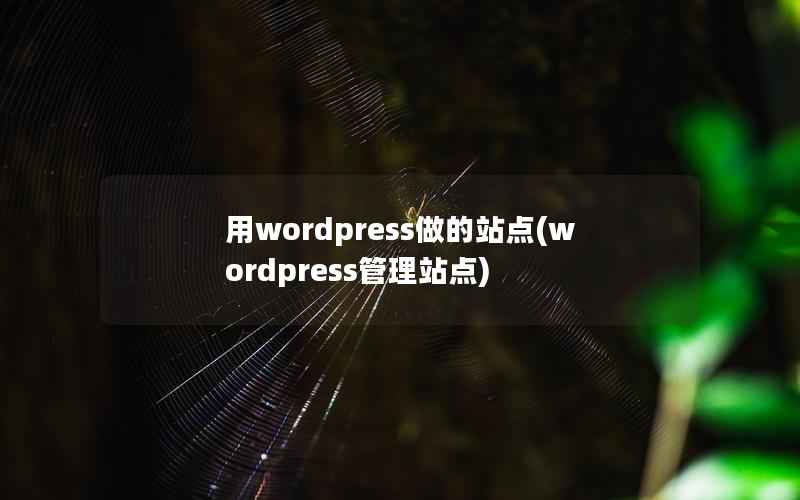 用wordpress做的站点(wordpress管理站点)