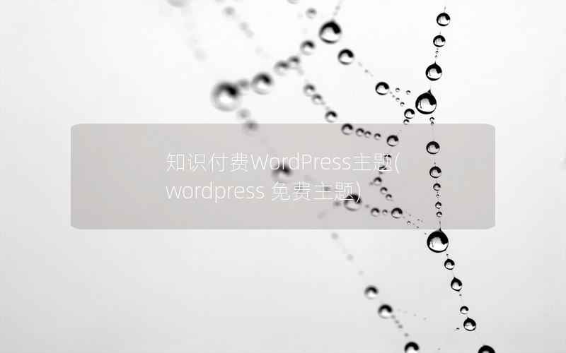 知识付费WordPress主题(wordpress 免费主题)