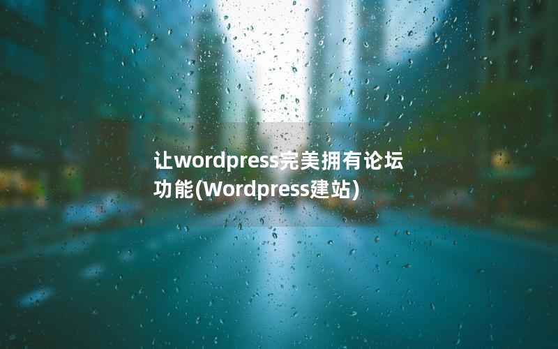 让wordpress完美拥有论坛功能(Wordpress建站)