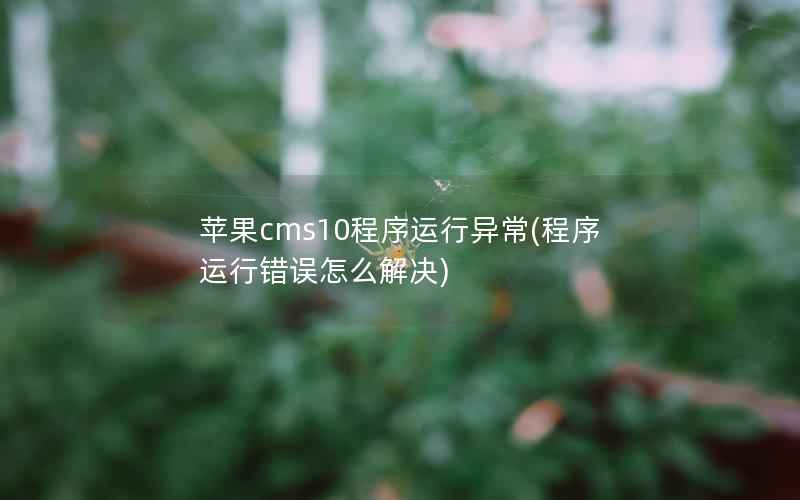 苹果cms10程序运行异常(程序运行错误怎么解决)