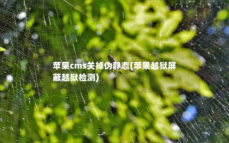 苹果cms关掉伪静态(苹果越狱屏蔽越狱检测)