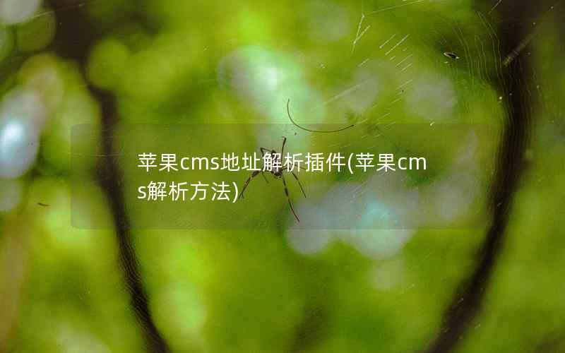 苹果cms地址解析插件(苹果cms解析方法)