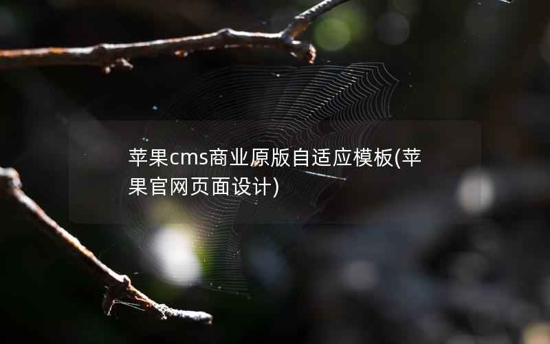 苹果cms商业原版自适应模板(苹果官网页面设计)