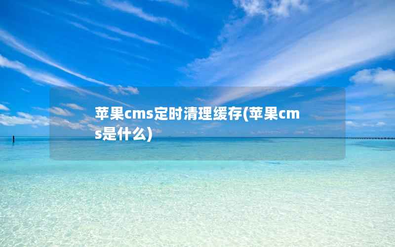 苹果cms定时清理缓存(苹果cms是什么)