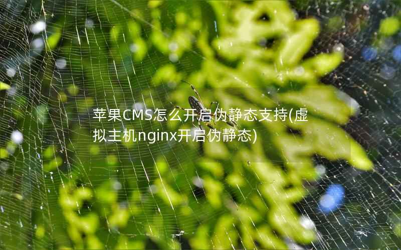 苹果CMS怎么开启伪静态支持(虚拟主机nginx开启伪静态)