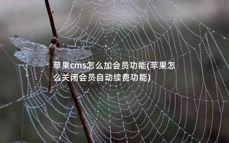 苹果cms怎么加会员功能(苹果怎么关闭会员自动续费功能)