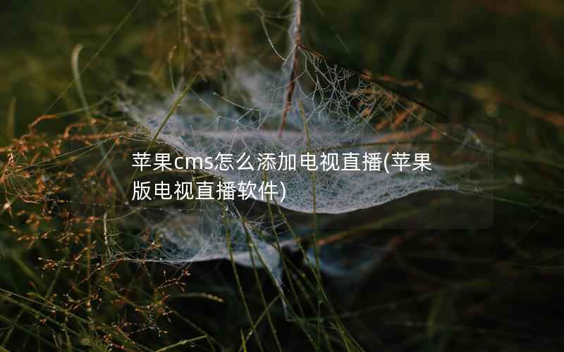 苹果cms怎么添加电视直播(苹果版电视直播软件)