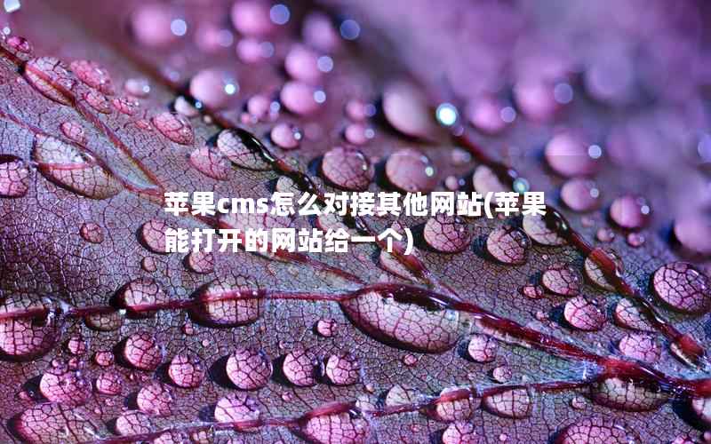 苹果cms怎么对接其他网站(苹果能打开的网站给一个)