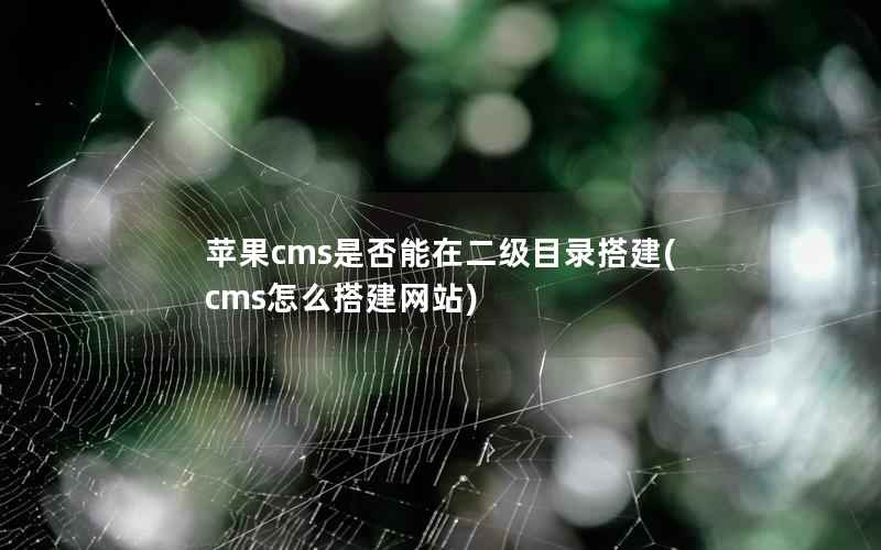 苹果cms是否能在二级目录搭建(cms怎么搭建网站)