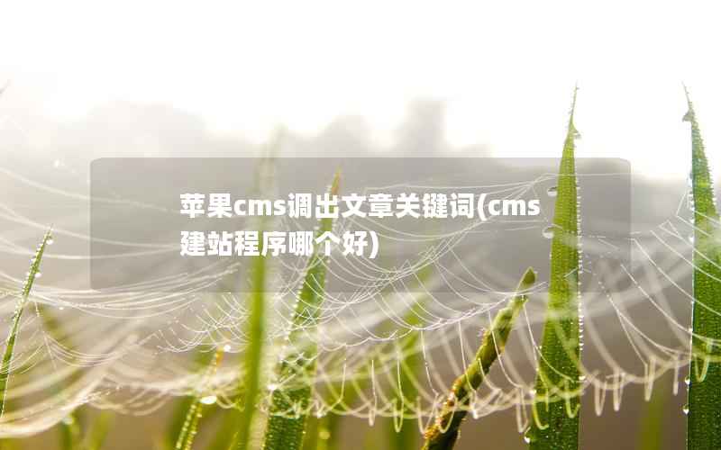 苹果cms调出文章关键词(cms建站程序哪个好)