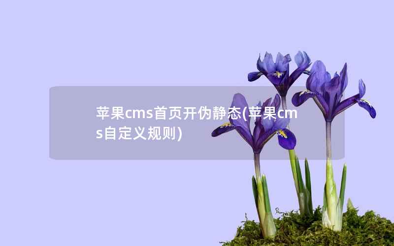 苹果cms首页开伪静态(苹果cms自定义规则)