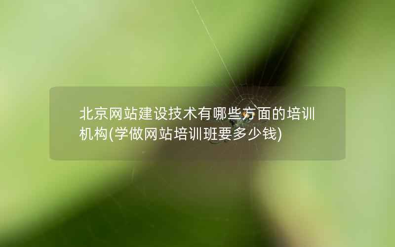 北京网站建设技术有哪些方面的培训机构(学做网站培训班要多少钱)