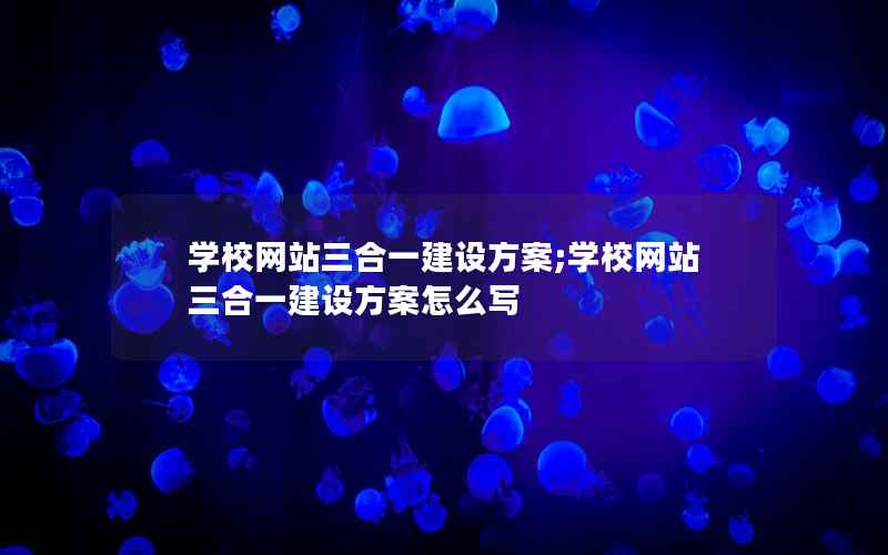 学校网站三合一建设方案;学校网站三合一建设方案怎么写