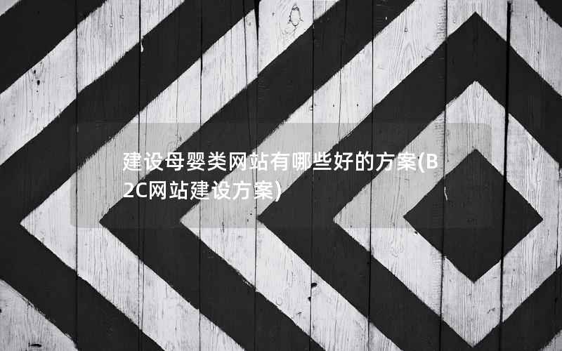 建设母婴类网站有哪些好的方案(B2C网站建设方案)