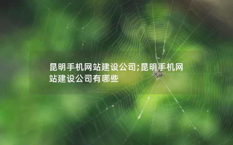 昆明手机网站建设公司;昆明手机网站建设公司有哪些