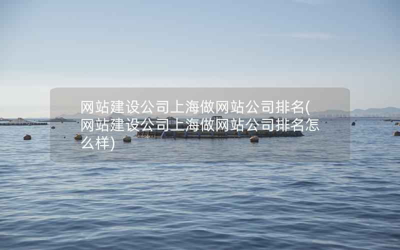 网站建设公司上海做网站公司排名(网站建设公司上海做网站公司排名怎么样)