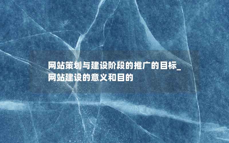 网站策划与建设阶段的推广的目标_网站建设的意义和目的