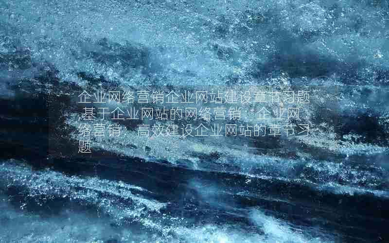 企业网络营销企业网站建设章节习题,基于企业网站的网络营销：企业网络营销：高效建设企业网站的章节习题