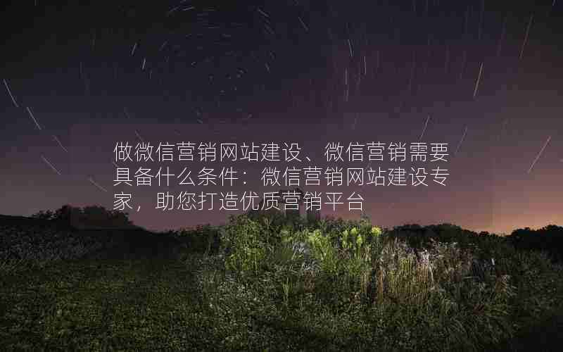 做微信营销网站建设、微信营销需要具备什么条件：微信营销网站建设专家，助您打造优质营销平台