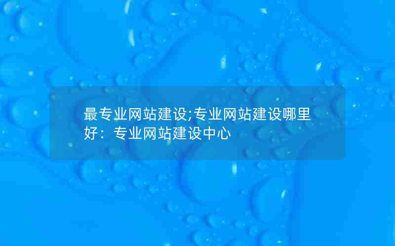 最专业网站建设;专业网站建设哪里好：专业网站建设中心