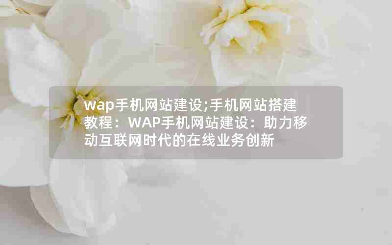 wap手机网站建设;手机网站搭建教程：WAP手机网站建设：助力移动互联网时代的在线业务创新